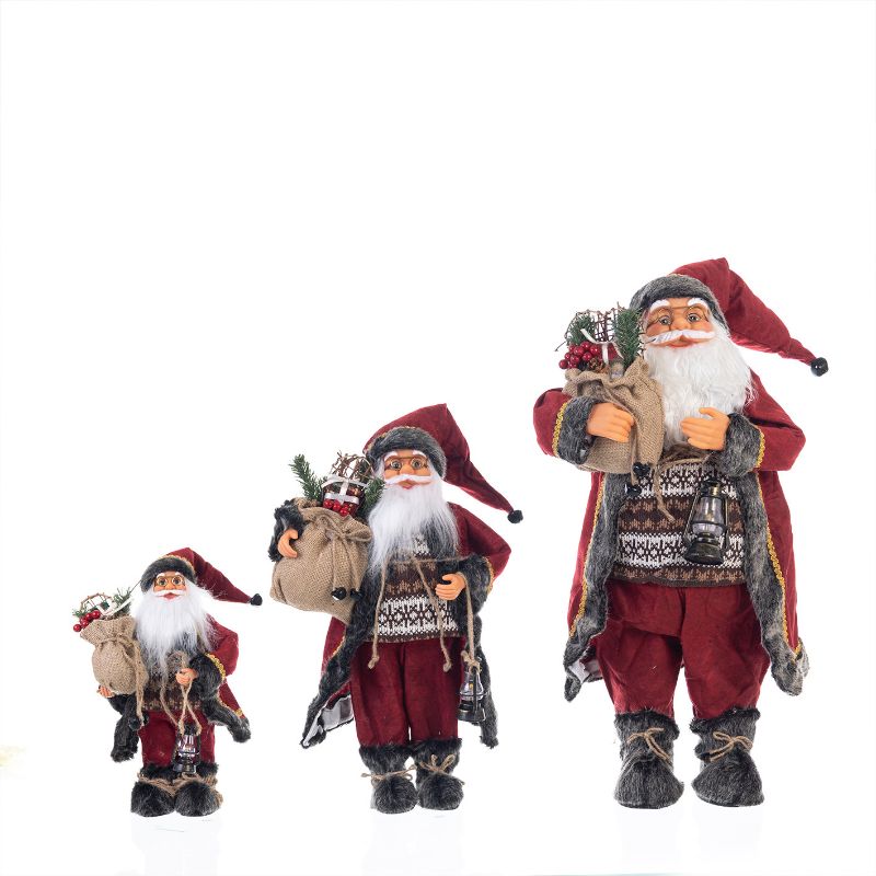 Christmas,Linen Red Knitted Santa Claus - Lantern